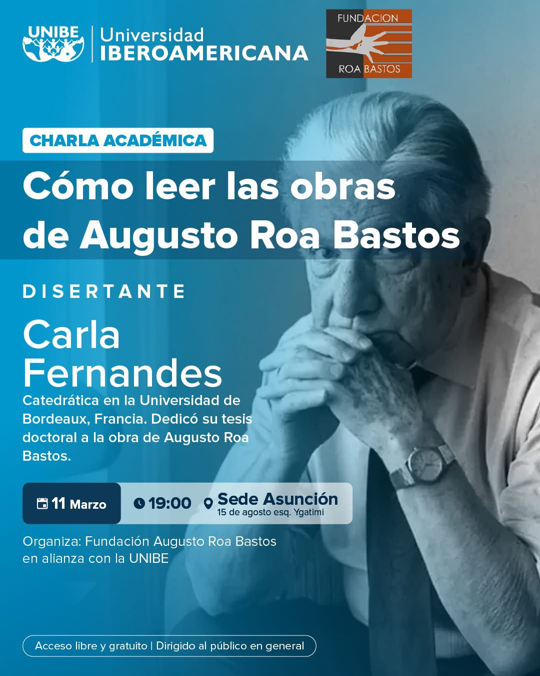 Experta de universidad francesa disertará sobre cómo abordar la obra de Augusto Roa Bastos